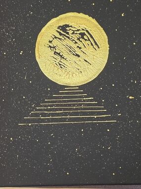 Gold Moon Abstract Canvas Art